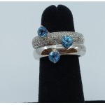 Alfieri St John - 18k  White Gold Diamond, Blue Topaz,   Ring